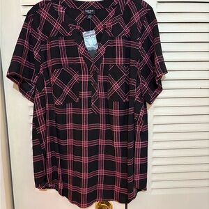 Torrid Harper Plaid Top size 1, NWT